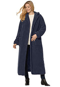 Woman Within Long Hooded Berber Fleece Coat | Women's Plus Size - color: Navy, size: 2X