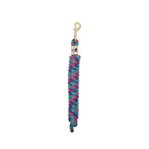 Weaver Leather Poly Lead Rope, Raspberry/Teal/Purple, Small