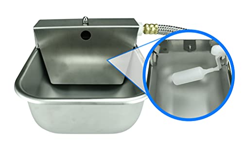 Nelson Rust Proof Stainless Steel Outdoor Automatic Dog Waterer Bowl | Rust-Proof, Auto Float Valve, Quick Hose Hookup, Easy Clean, For Dogs, Livestock & Farm Animals, Fresh Water