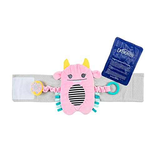Dr. Brown's Gripebelt Heated Belly Band, Soothe Baby's Tummy with Gentle Warmth and Compression, Monster, 3m+, Pink - color: Pink Monster, size: 3m+ (Pack of 1)
