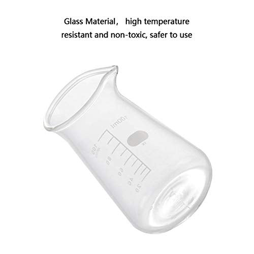Joyzan Milk Frother Cup, Glass Espresso Steaming Pitcher Coffee Measuring | Small Frothing Creamer Mixing Pitcher Measurement Scales Heat Resistant 100ml Kitchen Restaurant Cappuccino Latte Triple Jug
