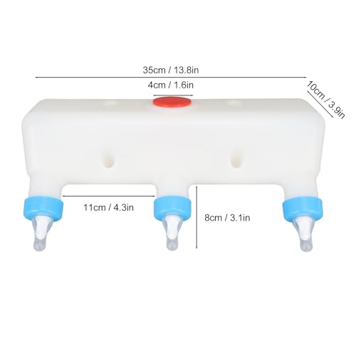 GLOGLOW 3L Goat Milk Feeder, 3 Nipples Hanging Milk Feeding Bucket | 3 Pacifier Small Animal Milk Feeder Farm Drinking Equipment for Professional Breeders Farmers Pet Care Experts