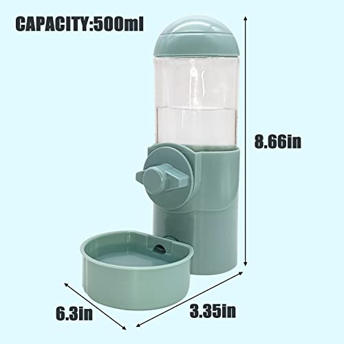Tfwadmx Rabbit Watter Bottle 17oz Hanging Guinea Pig Automatic Water Dispenser No Drip Small Animal Cage Water Feeder Bowl for Bunny Chinchilla Hedgehog Ferret 2PCS (Blue) - color: Gray Watere 2pcs