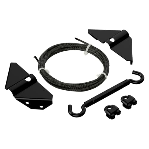 National Hardware Anti-Sag Gate Kit, Steel, Exterior Use, Black | 96 in Cable, Turnbuckle, Corner Brackets, Clamps and Screws Square Up A Sagging Wood or Vinyl Gate