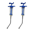 2 Set Feeding Syringe with 2 Drench Nozzle, Adjustable Dosage, Reusable Drench Gun Syringe for Small Animals Newborn Pet Livestock, Small Sheep Pig Dog Cat Bird Pig Feeding Nursing Supplies (50ML) - size: 50ML