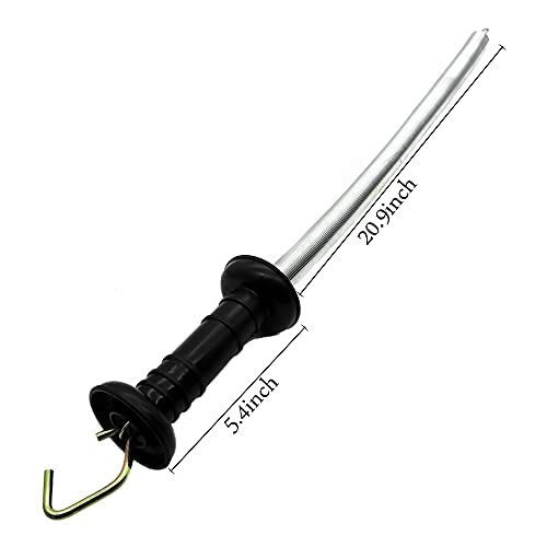 2 Set Electric Fence Spring Gate Handles Kit | Electric Fence Handle Set with Anchors, 16-Feet Tension Spring, Black