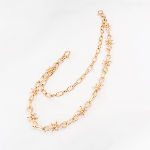 Pants Chains Layer Metal Chain Waist Wallet Keychain Jeans Chains for Men Women Daily Wear - color: Gold