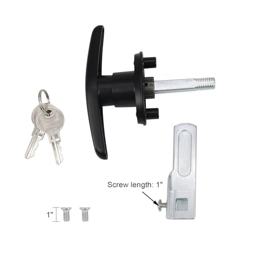 Keyed-Alike Locking T-Handle Kit for Truck Camper Shell/Cap & Topper - Black T-Handle Lock Set with Door Compatibility (Right) - style: Matching Set(Right)