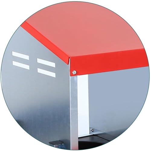 8-Compartment Chicken Nesting Box, Heavy Duty Galvanized Steel Poultry Nest Box, Wall Mount/Freestanding Design for Hens, Ducks, Backyard Homesteads & Farm Use, Red, No Stand - color: Red, size: 8 Room