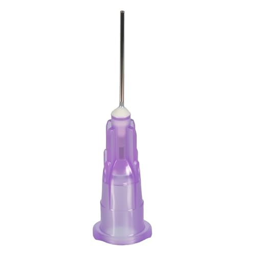 100pcs 24G blunt tip glue dispensing nozzles Blunt-nosed needle glue applicator, used for applying industrial liquids, adhesives, inks, perfumes, lip glosses.0.5 inches - size: 24G 100pcs