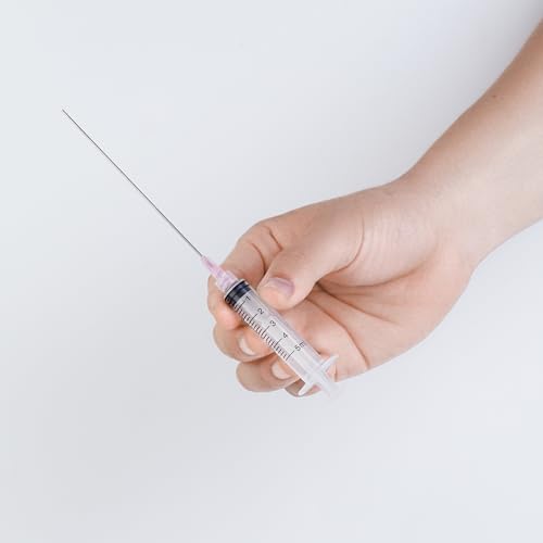 5ml Glue Applicator Syringes with 18G 4 Inch Blunt Tip Long Needles and Cap | 5ml Syringe with 18 Gauge 4" Blunt Needle and Storage Caps for Ink, Craft, Oil, Epoxy, Glue, Liquid Dispensing, Woodworking - size: 5ml