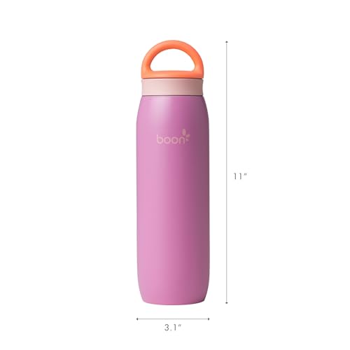 Boon Frosh Breast Milk Chiller and Storage Container - Purple - 10 Oz | Stainless Steel, TSA Compliant, Keeps Beverages Cold up to 17 Hours*, Diaper Bag Essentials - color: Purple, size: 14 Ounce