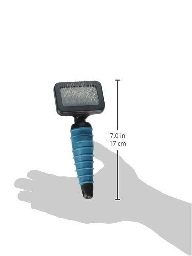 Master Grooming Tools Ergonomic Slicker Brushes — Molded Brushes for Grooming Dogs - Extra Small, 2¾" x 2", Teal/Black - size: Extra Small