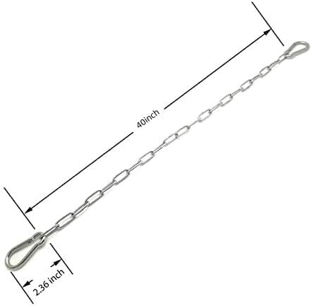 ZRruoin (2 Pack) Heavy Duty Swing Chains 440LB Capacity - Stainless Steel Hanging Chair Chains with Carabiners for Swing Set Accessories, Yoga Trapeze, Hammock Chair, Indoor Outdoor Gym - size: 40inch-2PCS