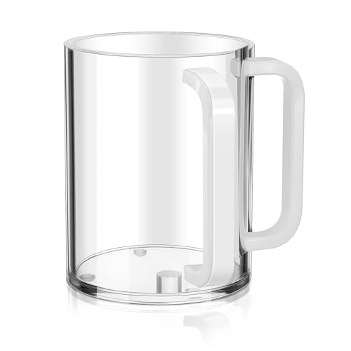 MAQUITA Judaica Hand Washing Cup with Dual Handles, 5" Acrylic Wash Cup for Jewish Ritual (White) - color: White