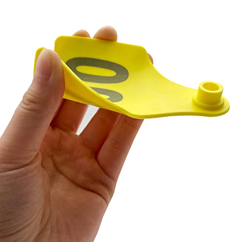 100PCS Cattle Ear Tags 001-100 Numbered Plastic Farm Identification | 4.1x3 Inch Oversize Tags for Cattle Cows Goats Sheep Pigs Hog Calf, Laser Printed Herd Management (001-100, Yellow) - color: Yellow
