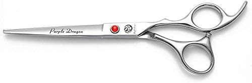 Purple Dragon 7" Sharp Edge Hair Cutting Shears with Bag | Includes Bag, 440C stainless steel, Pet/Puppy/Cat Grooming Scissors, Perfect for Barber or Dog Groomer - size: 7 inch