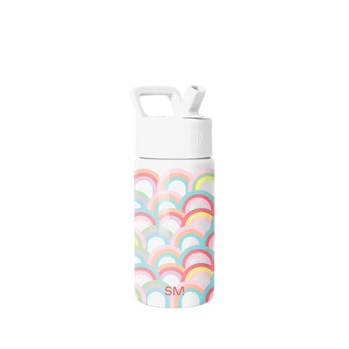 Simple Modern Kids Water Bottle & Toddler Cup | 14oz | Rainbows | Insulated Stainless Steel Toddler Water Bottle, Kids Tumbler with Straw | Spill Proof for School, Girls, Boys | Rainbow Spark - color: -Rainbow Spark, size: 14 Ounces