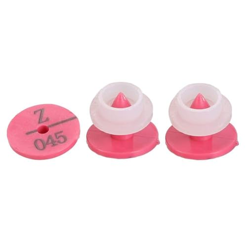 Fdit Plastic Animal Ear Numbered ID Marker for Rabbit Dog Rose Red Lightweight Round 0.7 x 0.7 x 0.5 in 100 100 Buttons