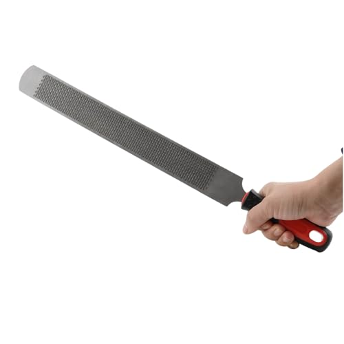 2Pcs 18 Inch Hoof Rasp, Heavy Duty Carbon Steel Farrier File Tool, Professional Hoof Trimmer with Rubber Handle for Horses, Goats, Cows, and Donkeys