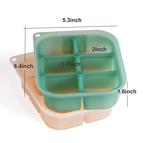 haakaa Silicone Baby Food Tray - Breastmilk Homemade Baby Food Mold - Baby Fresh Food Freezer Tray - Ice Cube Tray - - 4m+ Baby Toddler Kid - Pea Green - color: Pea Green, size: Medium