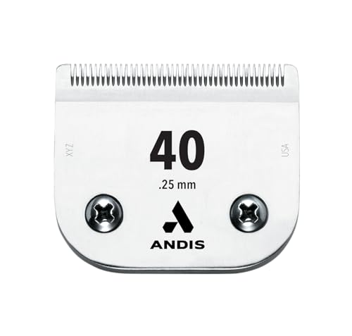 Andis 64076 UltraEdge Detachable Blade, Size 40, 1/100in Ultra-Close Cut | Carbon steel, fits AG, AG2, AGP, AGC, AGC2, AGR, AGR+, AGRC, AGRV, AGCL, BG, DBLC, MBG & SMC - style: 40 Blade (Pack of 1)