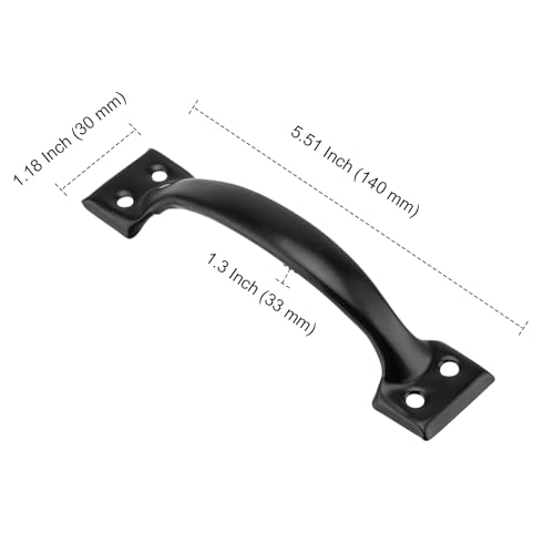 PINGEUI 30 Pack Gate Handle, 6 Inch Black Door Handle Cast Iron Sliding, Metal Long Gate Pull Handle Fence Handle for Outdoor, Garage, Interior