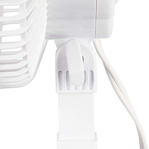 Hurricane Classic Clip Fan with Tilt, 2 Speeds, White, 6in | Portable Mini Desk Table Fan for Home, Office or Travel - style: 6" Classic Clip Fan