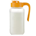 Mason Jar Pitcher, 64 oz (2 quart), Glass Pitcher with Lid | Airtight, Leak proof, Ergonomic Handle, Pour Spout Lid, Fridge Safe, for Sun Tea, Iced Tea, Cold Brew, Lemonade, Outside - color: Yellow