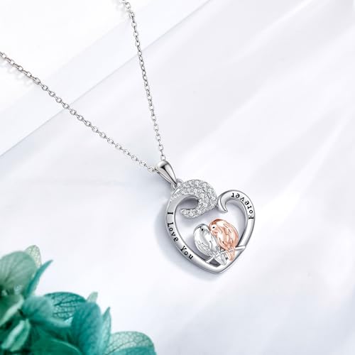 Goat Necklace Crystal Goat Necklace Sterling Silver Heart Goat Necklace Animal Pendant Jewelry for Women Goat Gift for Goat Lovers - style: parrot
