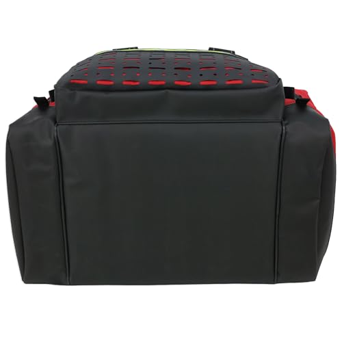 Lightning X LXMB35 EMT Trauma Bag – Large ALS Medical Bag with 6 Color-Coded Pouches, MOLLE Panel, Waterproof Bottom, Reflective EMS Gear for First Responders - color: Red
