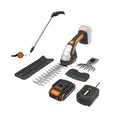 WORX Cordless Grass Shear & Shrub Trimmer, 20V with Extension Pole, WG801.4 | 20V 4" Grass Shear & 8" Shrub Trimmerblades; lightweight 2-lb; extension pole 2.0A battery & chargerincluded; PowerShare. - style: 8" 20V Shrubber Trimmer w/4" Grass Shear/(1)2.