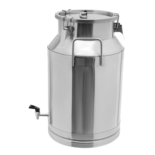 DYNAMI 10.6Gal Stainless Steel Milk Bucket With Faucet,Thickened Stainless Steel Milk Can with Sealing Lid,Large Liquid Container Storage,for Milk,Wine, Oil Storage Transport (40L/10.6gal,w/Faucet) - size: 10.6gal
