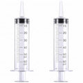 2 Pack of Plastic Graduated Large Catheter Tip Syringe 2 Oz / 60 ML with Cover for Dispensing and Measuring Liquids for Automotive, Lab work, Crafts and Gardening