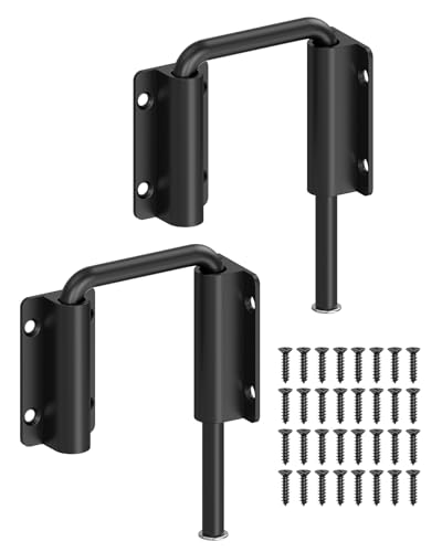 90/180 Degree U Patio Sliding Door Loop Lock Latch, Black-2 PCS | Aluminum Alloy Security Bolt Lock , Multi-Angle Mounting for Barn, Garden, Fence Gate & Window - color: Black-2 PCS