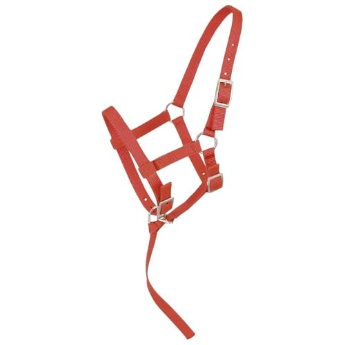 Tough1 Adjustable Halter - color: Red, size: Horse Suckling