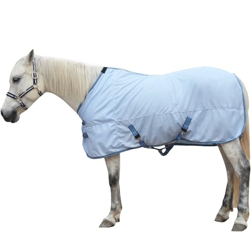 LEAFOREST Horse Mesh Fly Sheets - Lightweight Breathable Standard Neck | UV Protection Soft Sheet Blue, 72" - size: 72IN