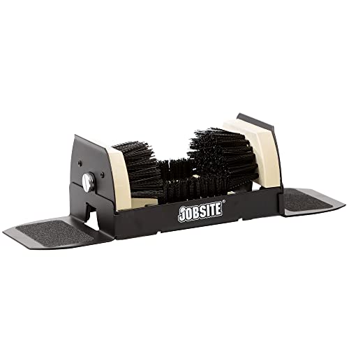 Jobsite Boot Scrubber - Outdoor Shoe Scraper Cleaner Brush - Extra Wide - color: Black & Tan