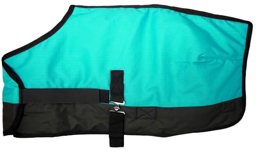 Mini/Pony/Livestock 1200D Adjustable Water Resistant Turnout Blanket - color: Teal, size: 48 - 54