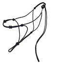 4 Knot Horse Rope Training Halter - 3/16" (5mm) Very Thin! Stiff Polyester Rope - color: Black, size: Small