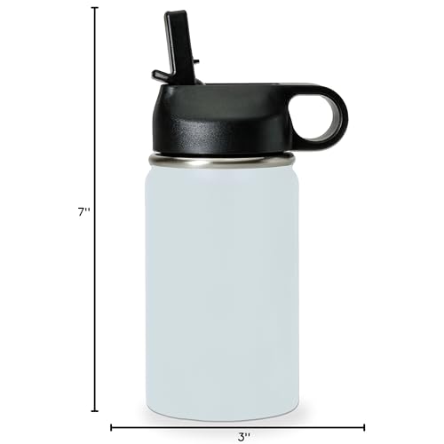 LaserGram Personalized 12oz Water Bottle, Horse (Light Blue) | Engraved Gift, Vacuum Insulated Stainless Steel, Flip-Top Straw Lid, Laser Engraved With Your Name - color: Light Blue, size: 12 Ounces
