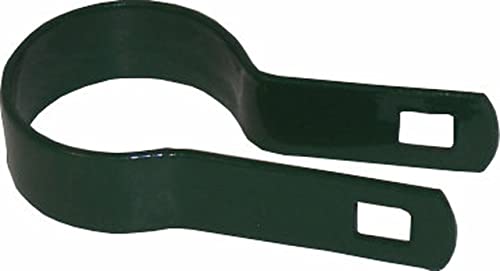 Black Coated Chain Link Tension Band, Durable Steel Chain Link Fence Hardware, Rust-Resistant, Easy Install, Includes Required Bolt (10, 1-3/8") - size: 1-3/8"