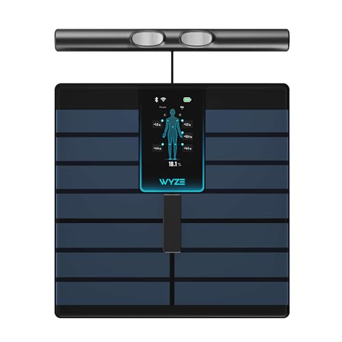 Wyze Smart Scale Ultra BodyScan with Handle – Wi-Fi & Bluetooth Body Composition Scale for Weight, BMI, Body Fat, Muscle Mass, and Segmental Measurement, 400 lbs, Black - color: Black, size: 13.39 in x 15.43 in x 2.13 in
