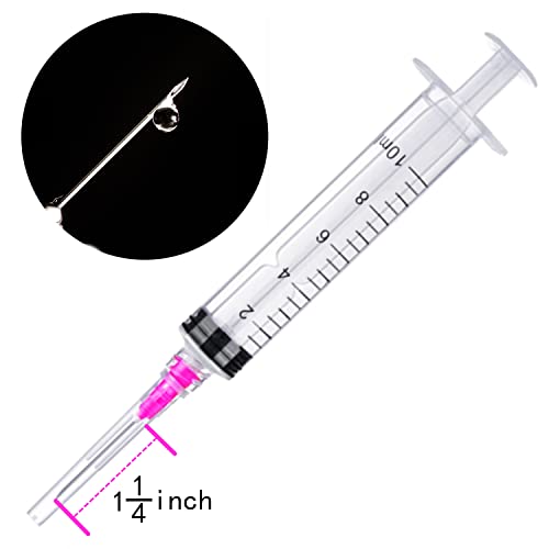 20 Pack 10ml Industrial Sterile Syringes with 18Ga 1.5 Inch, Plastic Disposable Syringe for Scientific Labs, Liquids Refilling and Measuring - style: 10ml syringe with needle18ga