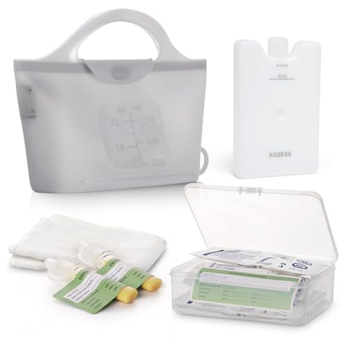 haakaa Colostrum Collector Kit 4ml/6pcs & Steriliser Bag & Ice Brick Combo | World-first design, 3-in-1 Collector, Safe food-grade silicone-BPA Free, Ready-to-use pack,Replace disposable syringes