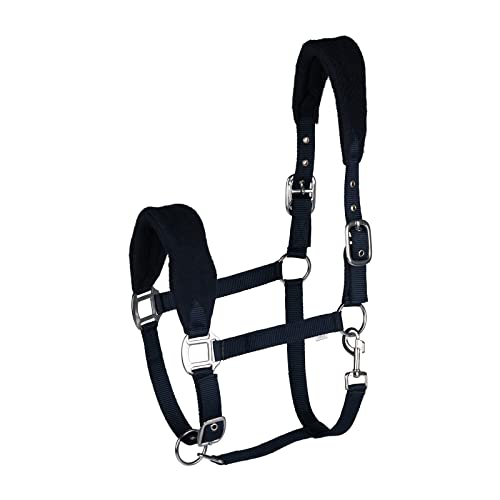 HORZE Fleece-Padded Adjustable Horse Halter, Soft Comfort, Easy On/Off - color: Dark Navy, size: Horse