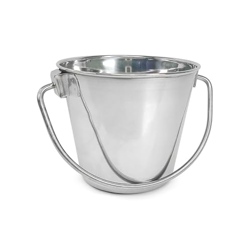 1 Quart Stainless Steel Bucket - Durable Metal Bucket 0.25 Gallon | Rust-resistant Bucket For Food Prep Cleaning Feeding & Watering Pets & Livestock - For Crates Kennel Cages & Fences - size: 1 Quart