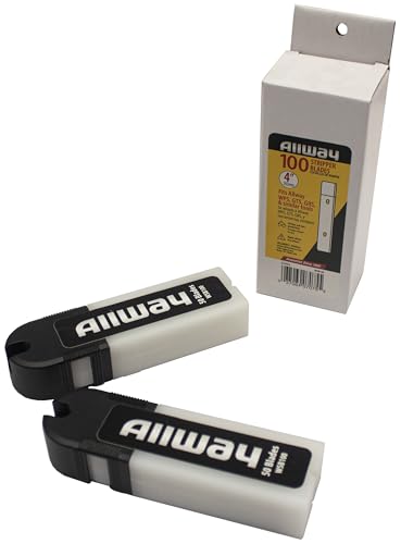 ALLWAY WSB100 Replacement Scraper Blade, 4", 100 Pack | High-Carbon Steel Blades - style: Replacement Scraper Blades (100 Pack)