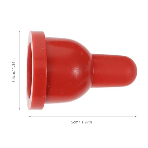 UPKOCH 6 Pcs Goat Nipples for Feeding Baby Goats, Red Rubber Lamb Nipple Milk Bottle Pacifier, Orphaned Sheep Small Animal Feed Supplies