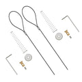 Gate Latch Cable Pull, Spring-Loaded Latch Kit Gate Latch for Wooden Fence Vinyl Metal Gates, Sued for Gate 2 to 6 Inches Thick, Black, 2 Pack